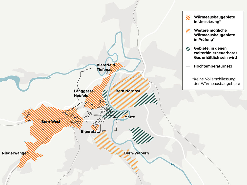 Mehr Fernwärme, weniger fossiles Gas für die Stadt Bern