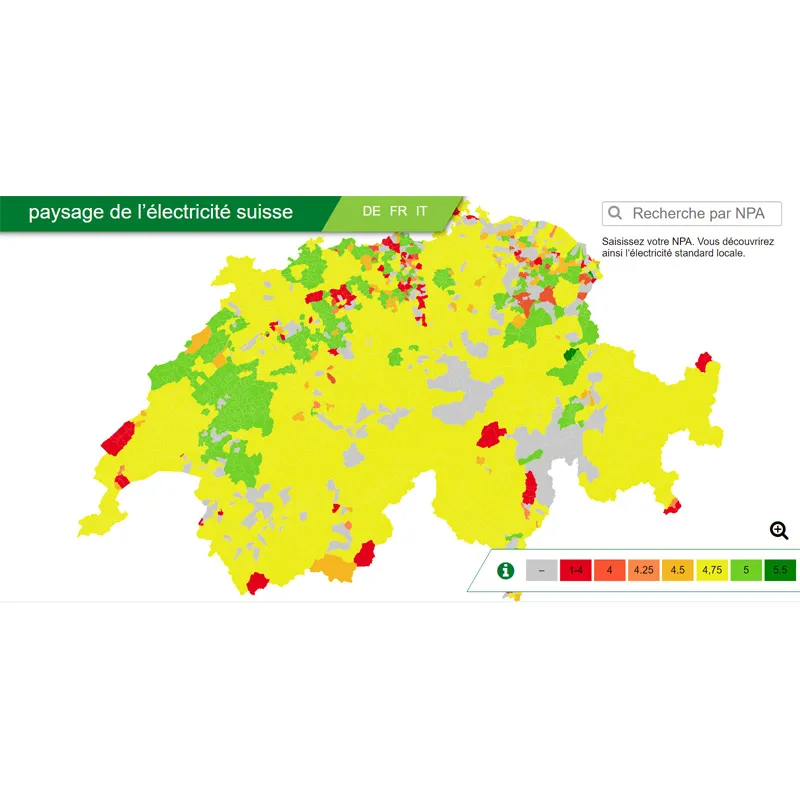 Karte Stromlandschaft Schweiz